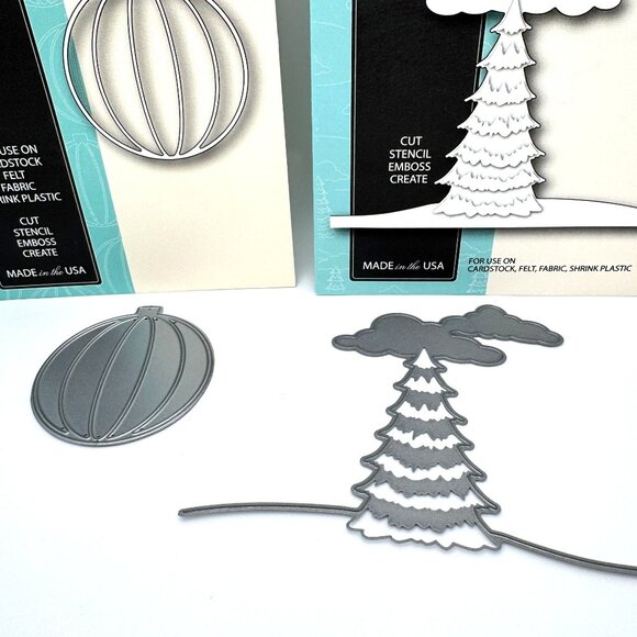 Memory Box Andover Ornament & Snowy Tree Landscape Cutting Dies Set - Picture 1 of 8